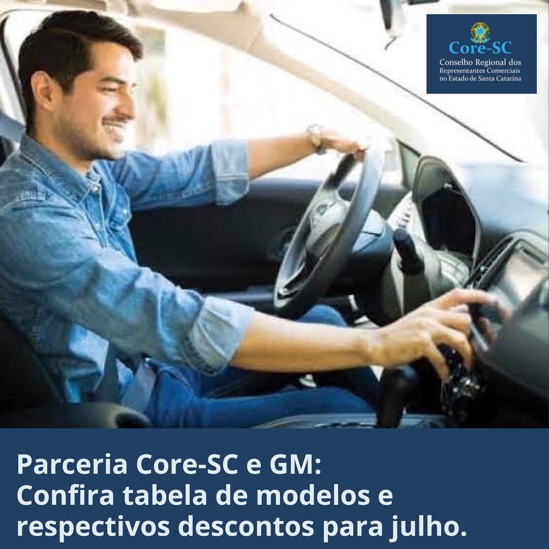 Parceria Core-SC GM: tabela mensal com modelos disponíveis e respectivos descontos é sempre publicada nas notícias do site www.coresc.org.br. Benefício válido para pessoa jurídica, condição determinada pela montadora.